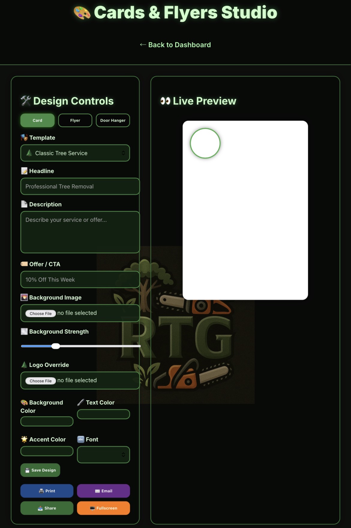 Flyers and Cards Page Preview