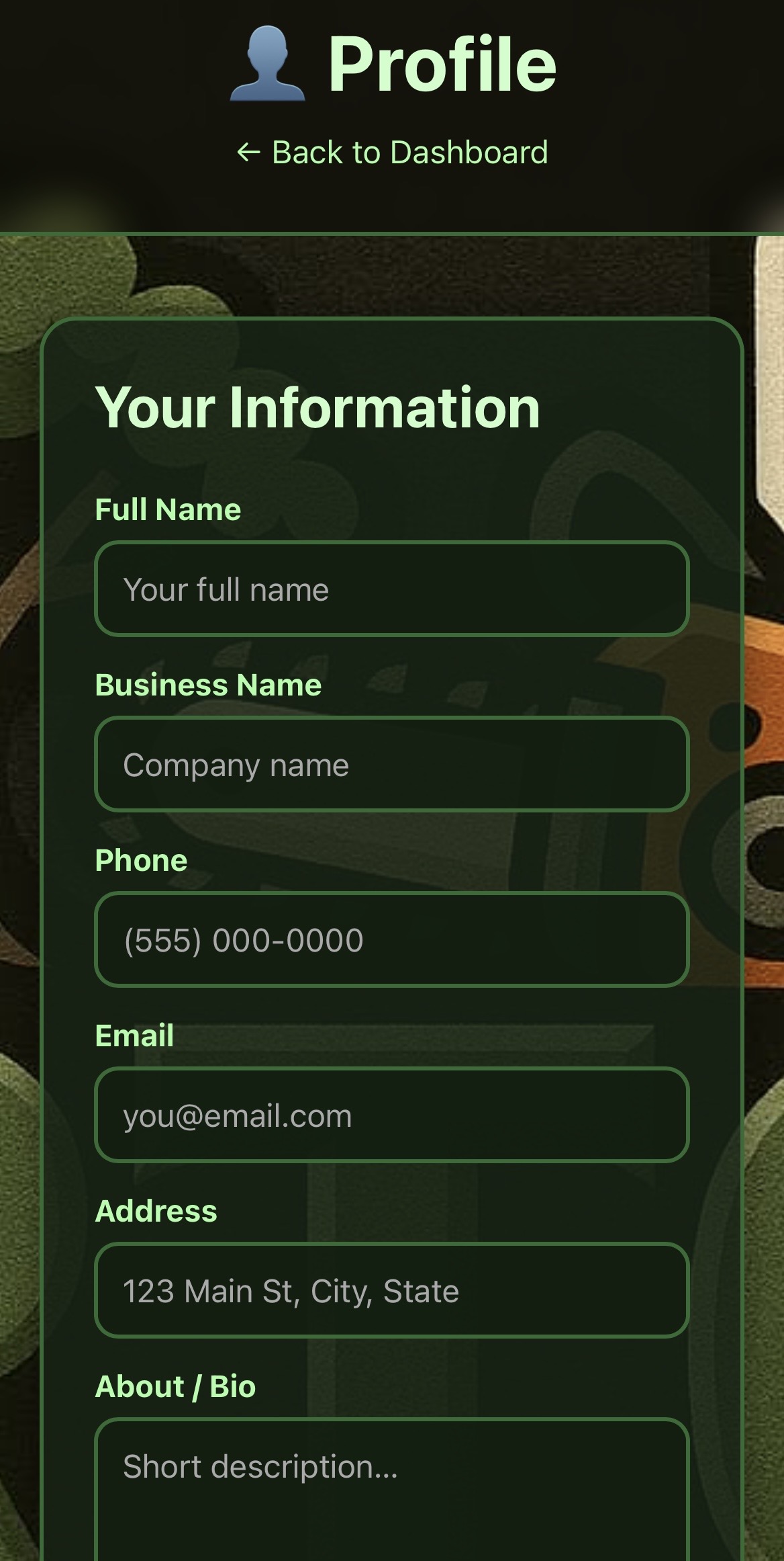 Profile Page Screenshot